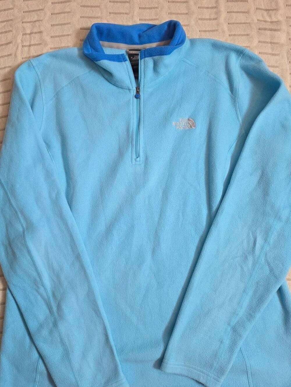 The North Face Fleece Pullover Size XL Blue 1/4 Zip Sweatshirt